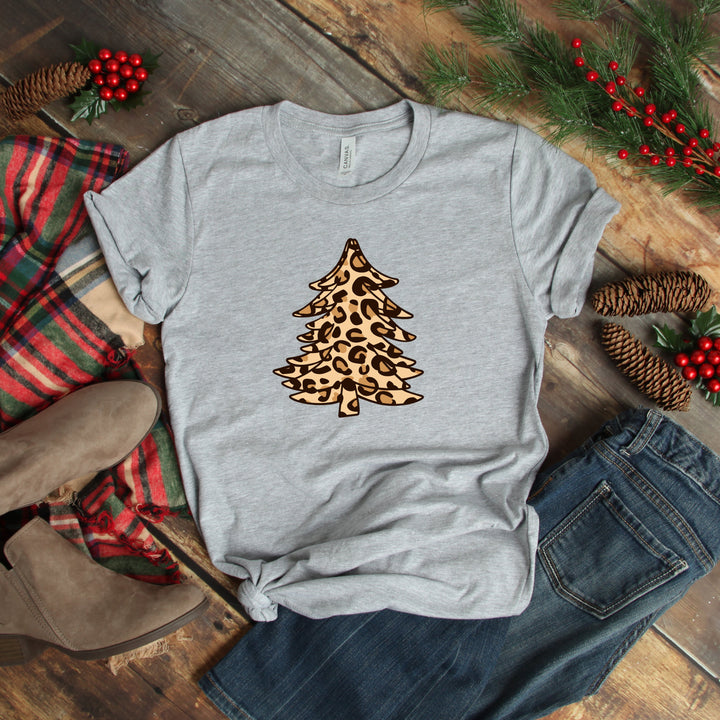 Leopard Christmas Tree Shirt, Christmas Shirts