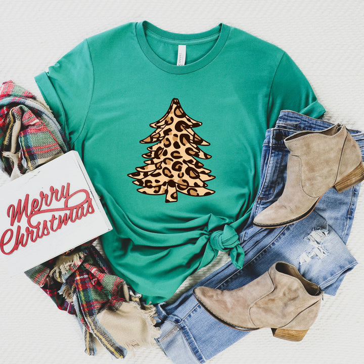 Leopard Christmas Tree Shirt, Christmas Shirts