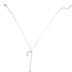 14K White Gold Plating Crystal Pav'e Crescent & Star Lariat Necklace