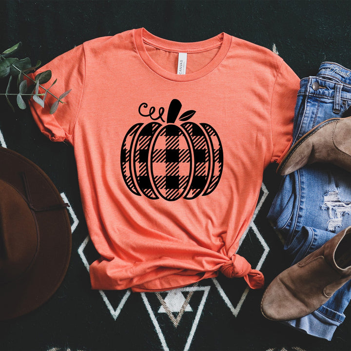 Fall Pumpkin Shirt, Plaid Pumpkin Shirt