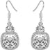 2.00 CT White Topaz Ascher Cut Drop Earring ITALY Design