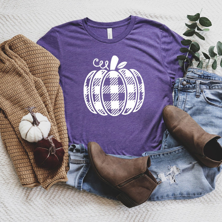 Fall Pumpkin Shirt, Plaid Pumpkin Shirt