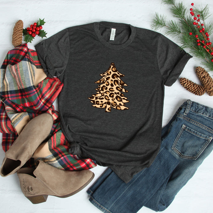 Leopard Christmas Tree Shirt, Christmas Shirts