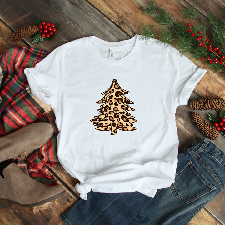 Leopard Christmas Tree Shirt, Christmas Shirts